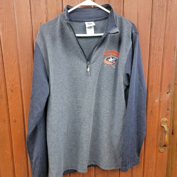 Reebok Other - Reebok Columbus Blue Jackets NHL Quarter Zip Pullover Long Sleeve Blue Sz Medium